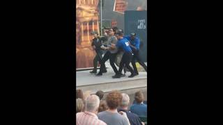 ANOTHER protester storms the stage Trump 'Julius Caesar' tonight!