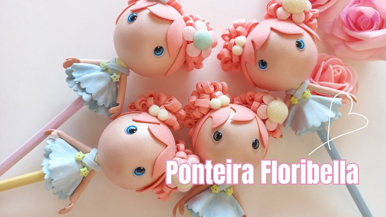 Ponteira - Boneca feita em E.V.A (Projeto Apoie Uma Artesã)