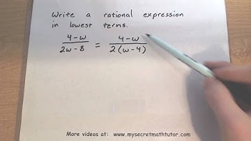 Algebra - Write a Rational Expression in Lowest Terms (2)