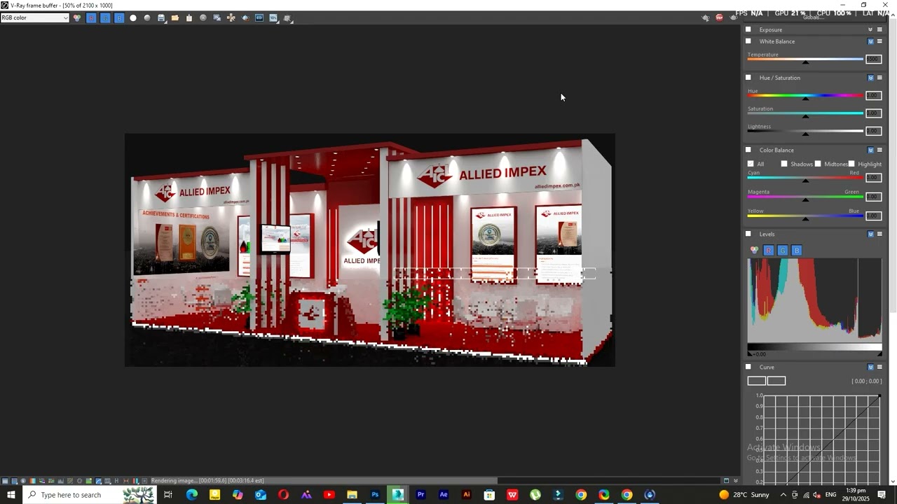 ALLIED IMPEX Exhibition Stall – Part 27 | 3Ds Max Exhibition Stall Design & Walkthrough