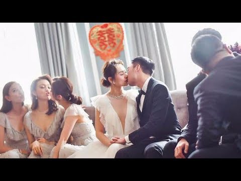 阿娇终于结婚了！婚礼现场白色低胸婚纱艳光四射！
