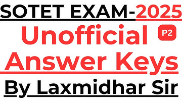 SOTET EXAM 2025 I UNOFFICIAL ANSWER KEY I SOTET 2025 ANSWER KEYS I OTET EXAM 2025 ANSWER KEY I
