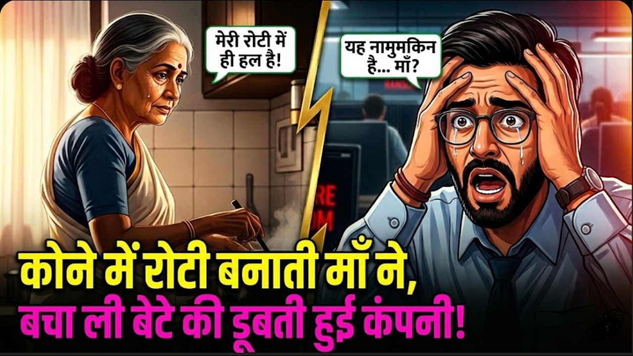 कोने में रोटी बनाती माँ ने, बचा ली बेटे की डूबती हुई कंपनी! | भावुक कहानी |