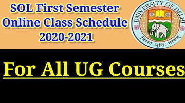 SOL First Semester Online Class Schedule ll online class ki timing ll GOPAL Sharma show ll