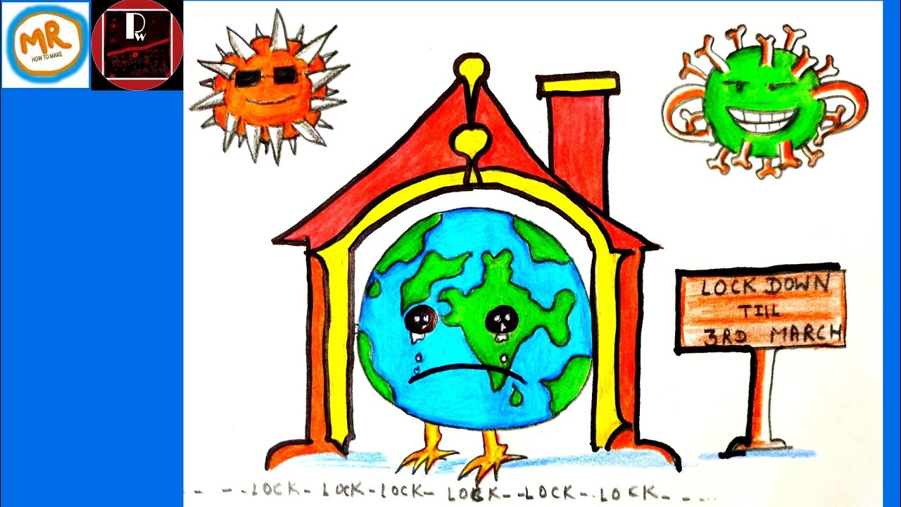 How to draw coronavirus, coronavirus drawing 