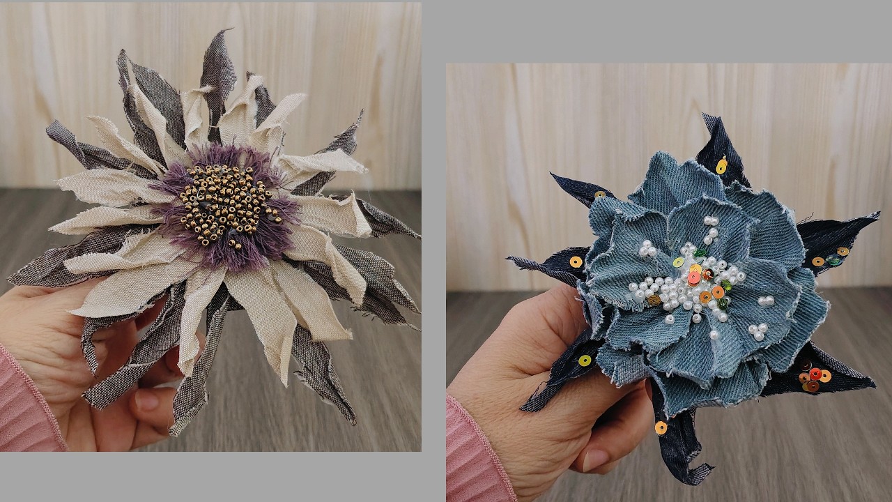 Простая магнитная брошь из ткани своими руками – Джинсовая брошь – Изготовление украшений