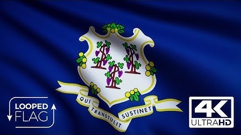 Flag 4K Connecticut On Realistic Looping Animation With Highly Detailed Fabric | Motion Graphics -