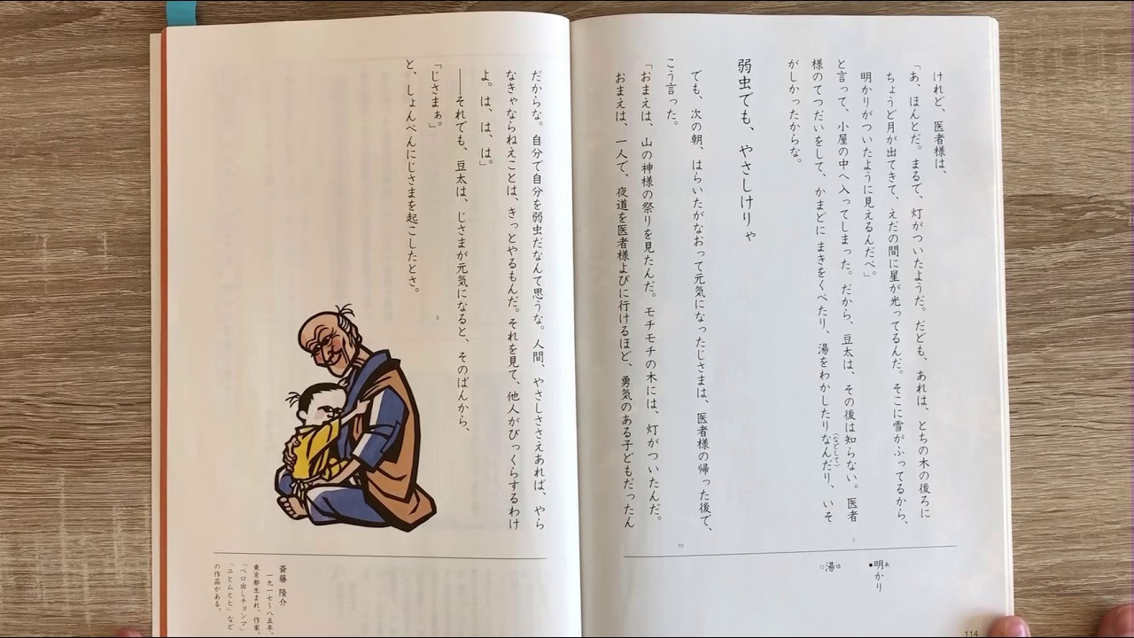 小学3年国語教科書下・音読「モチモチの木」⑤弱虫でも、やさしけりゃ 