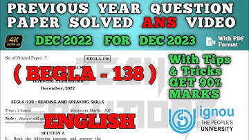 Begla 138 Solved question paper dec 2022 for dec 23 in English | Begla 138 study material dec 2023