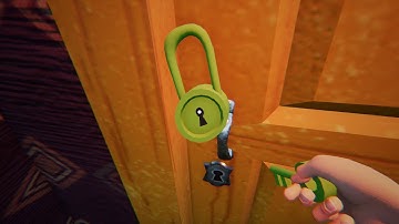 Hello Neighbor Alpha 4 - How to use GREEN KEY + GREEN MINIGAME