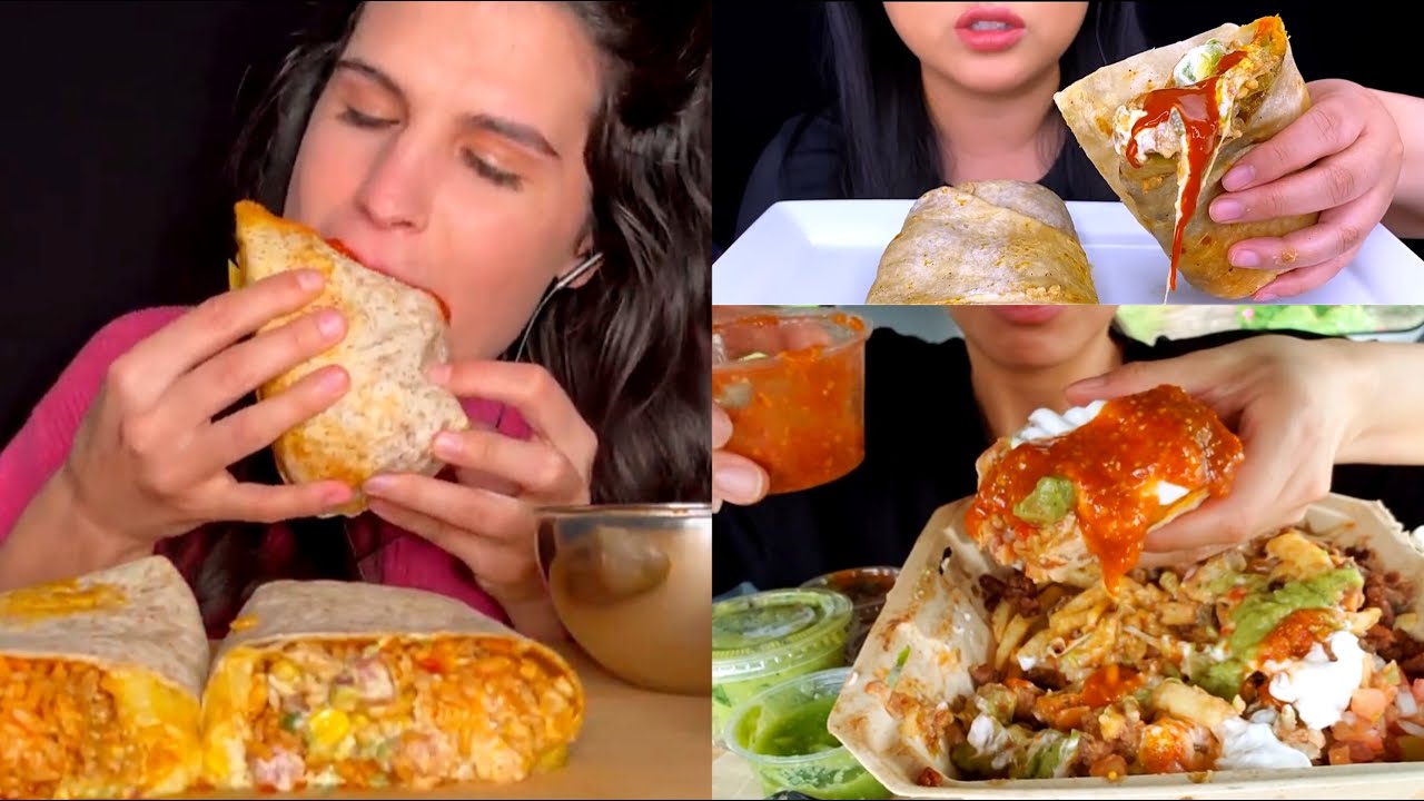 ASMR MUKBANG DELICIOUS BURRITO FOOD COMPILATION| BIG BITE EATING SOUNDS