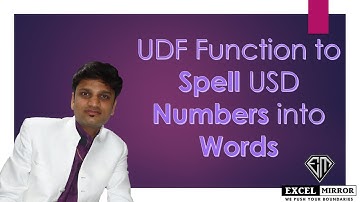 UDF Function to Spell USD Numbers into Words | Vishesh Golya | Excel Mirror