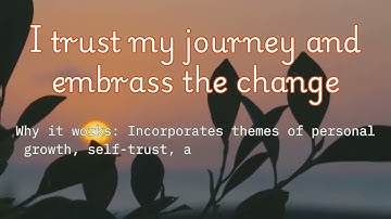 Embracing Change, Trusting the Journey"