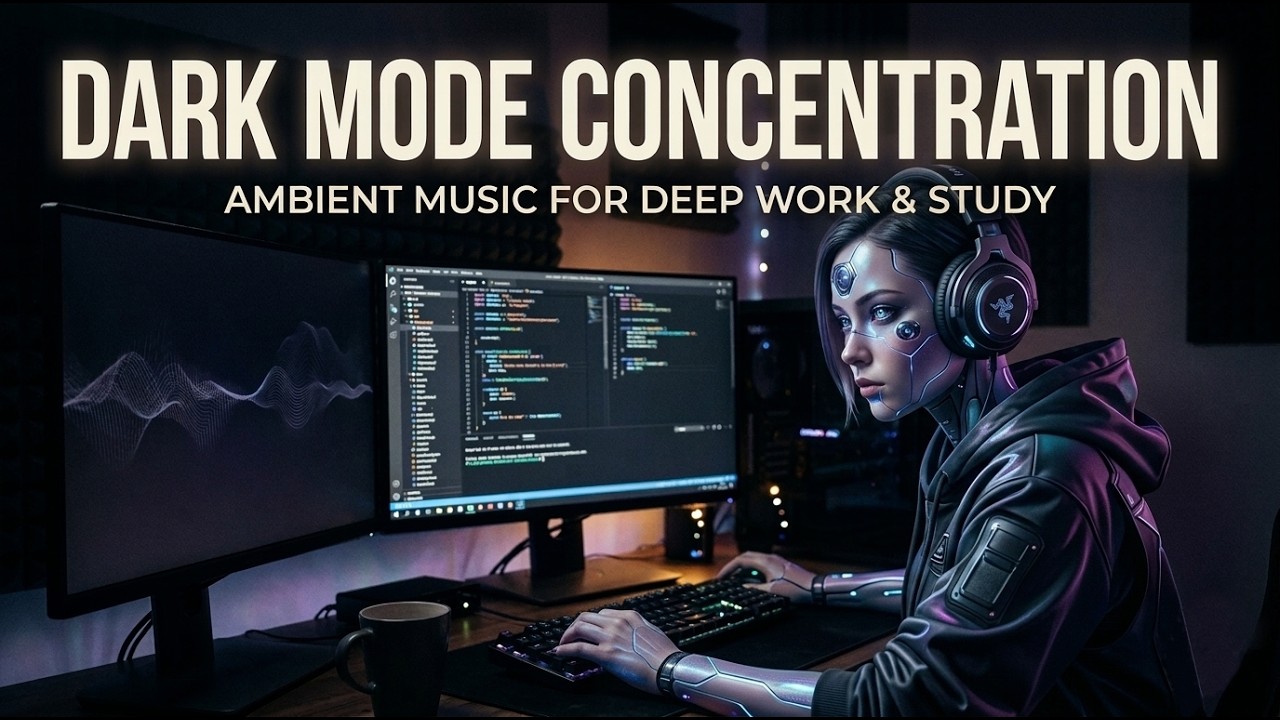 DARK MODE CONCENTRATION 💻 Futuristic Focus Ambient (No Vocals / No Distractions)