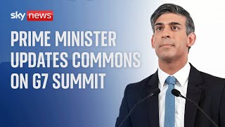 Prime Minister Rishi Sunak delivers statement following G7 summit