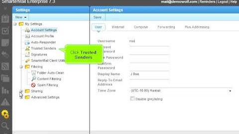 SmarterMail - 16 - Trusted Senders