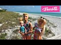Barbie New Beach House Story with Barbie Sister Chelsea and Barbie and Ken Playing on the Beach