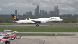 Lufthansa Airbus A350 / Arrival Charlotte / 4K Video