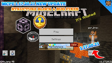 Minecraft PE 1.17.20.21 New Update - MCPE 1.17.20.21 UPDATE STRUCTURE BLOCK & FIXES !!