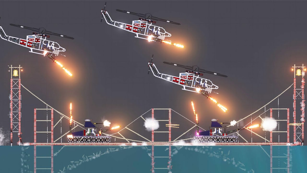 WAR HELICOPTERS ATTACK A MILITARY BASE in People Playground