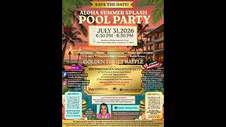 Aloha Summer Splash Pool Party - Save the Date! July 31, 2026 | Henderson, NV