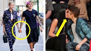 A comparison of Justin Bieber's behavior with Hayley Baldwin vs. Selena Gomez