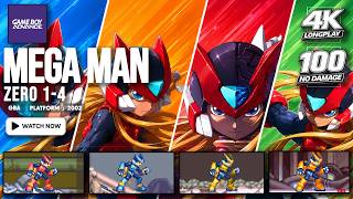 [ 100% & NO DAMAGE ] Mega Man Zero 1-4 | S-Rank | Complete Series | 100 Points | GBA LONGPLAY | 4K