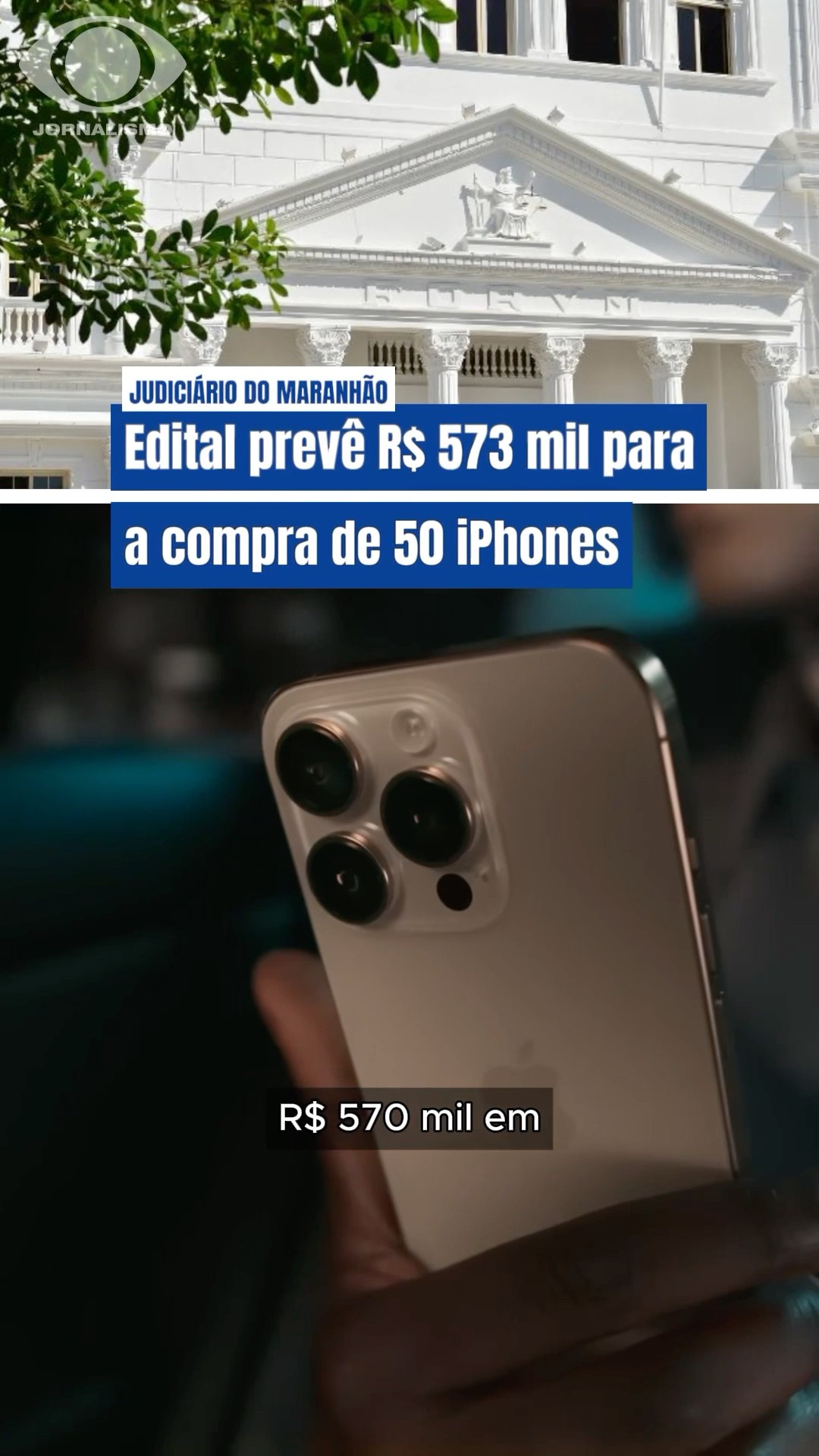 TJ do Maranhão lança edital de R$ 573 mil para comprar 50 iPhones 16 Pro Max para desembargadores.