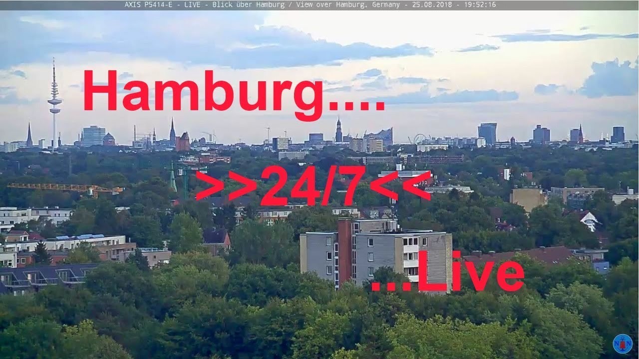 HAMBURG LIVE - 24/7 - Blick über Hamburg / View over Hamburg, Germany