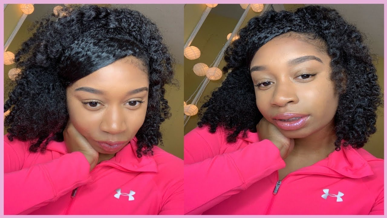 Half Up Half Down W Swoop Bang Twist Out And Style Stretched Hair On Natural Thick Hair Youtube