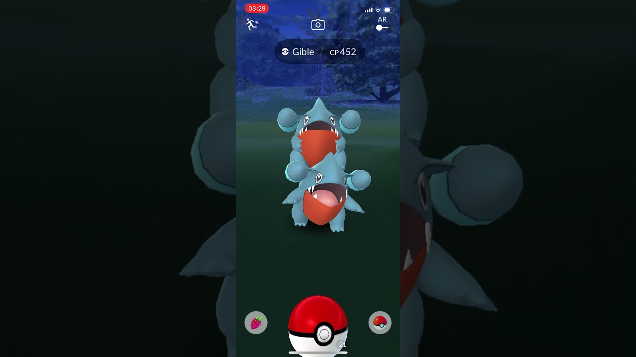 Pokemon Go glitch March 2021. I encounter 2 wild Gible at the same time.