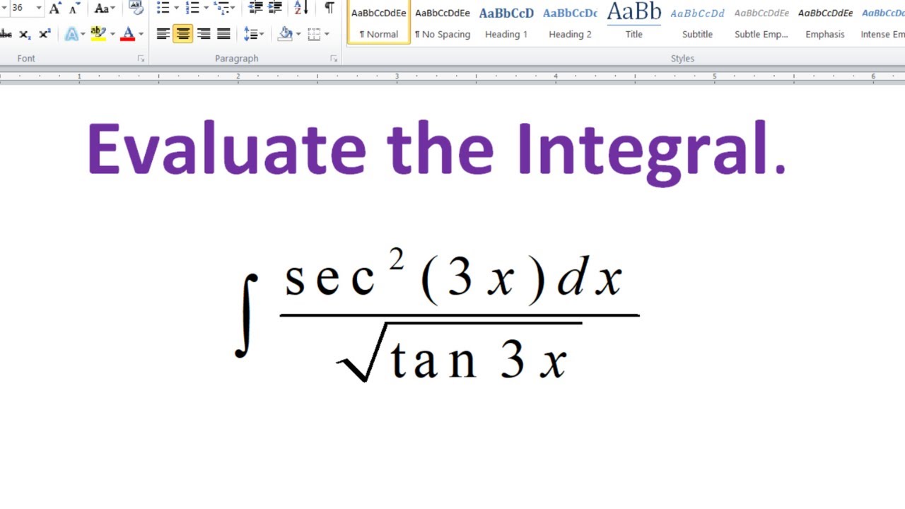 The Integral Of sec 2 3x sqrt tan 3x YouTube the-integral-of-sec-2-3x-sqrt-tan-3x-youtube