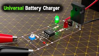 "IC 741 Op-Amp Battery Charger Circuit | Auto Cut-Off | 3D Animation & Working Explained"