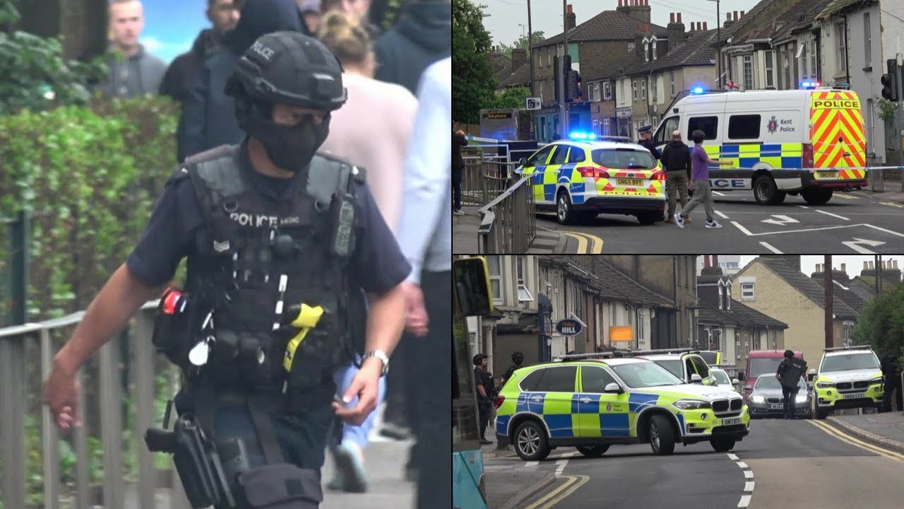 Armed Police Operation: Helicopter, Firearms Officers and Police cars!