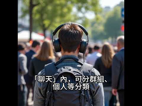 LINE設定4：「聊天」內，可分群組、個人等分類。