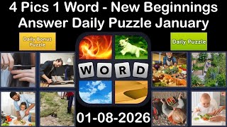 4 Pics 1 Word – Daily Puzzle Answers 08 January 2026 - New Beginnings #4Pics1Word