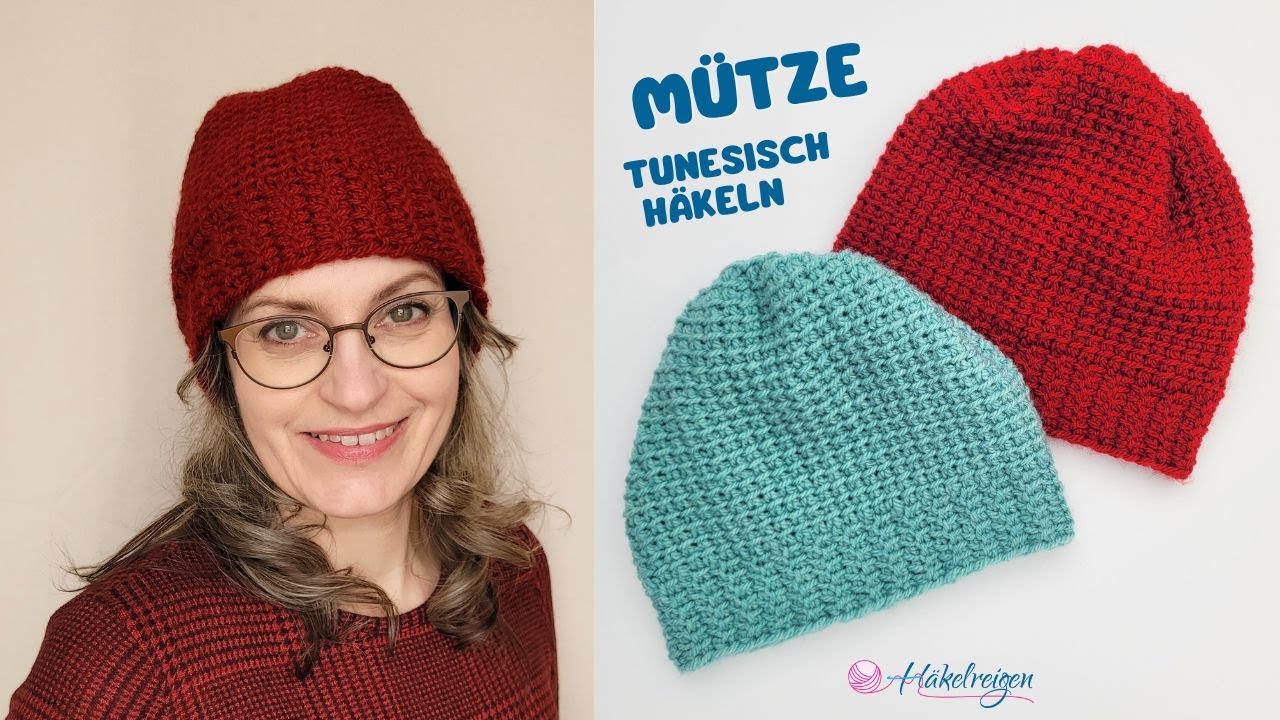 MÜTZE Tunesisch Häkeln | BEANIE im Grundmuster häkeln - in Reihen | für Anfänger