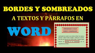 BORDES Y SOMBREADOS EN WORD