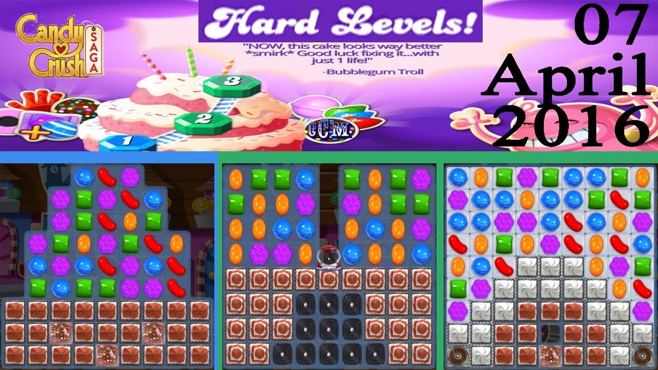 Cake Climb Hard Levels April 7, 2016 Candy Crush Saga No Boosters