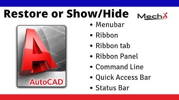 AutoCAD Restore or Show/Hide Menubar , Ribbon , Command line & Status Bar