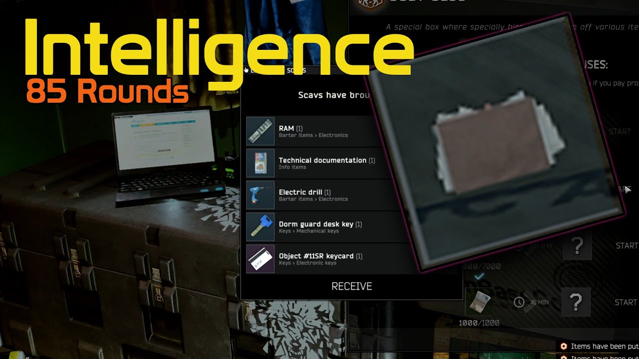 Escape From Tarkov Scav Case 85 Intelligence Rounds YouTube