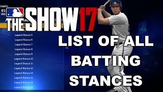 MLB 17: LIST OF ALL BATTING STANCES & PITCHERS WINDUPS!!