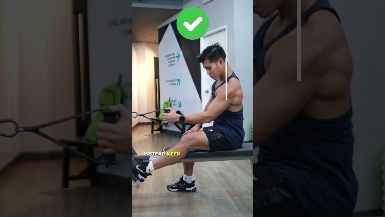 Single-arm seated cable row (lats)