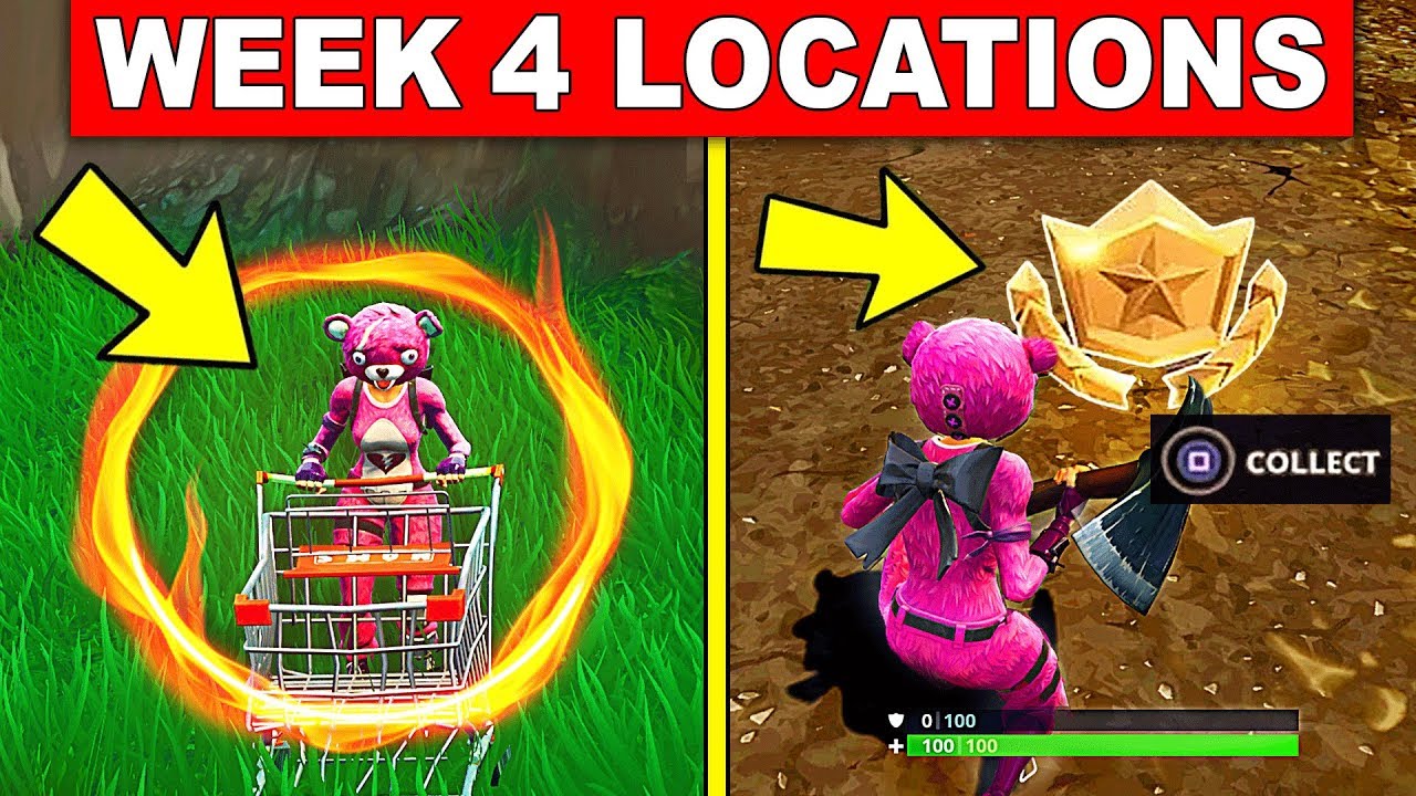 gaming logo FORTNITE WEEK 4 CHALLENGES! – Flaming Hoops Location and Battle Star