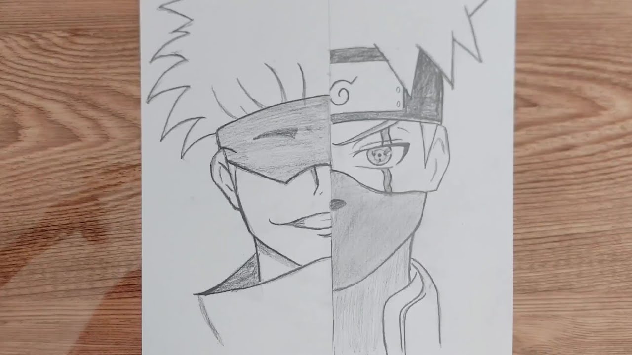 How to draw gojo vs Kakashi 🔥 using just apencil ✏️ | step-by-step anime drawing forbeginners