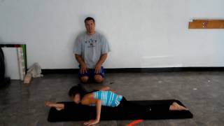 Front Split Stretch Progression for Spins & Glides