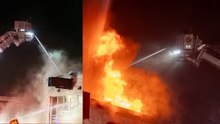 Tower Ladders go to Work as MAJOR 3-Alarm Blaze Tears through Worcester Taxpayer