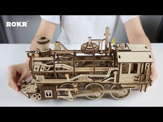 Rokr Locomotive Steam Train Mechanical Gears LK701 3D Wooden Puzzle NEW  SEALED