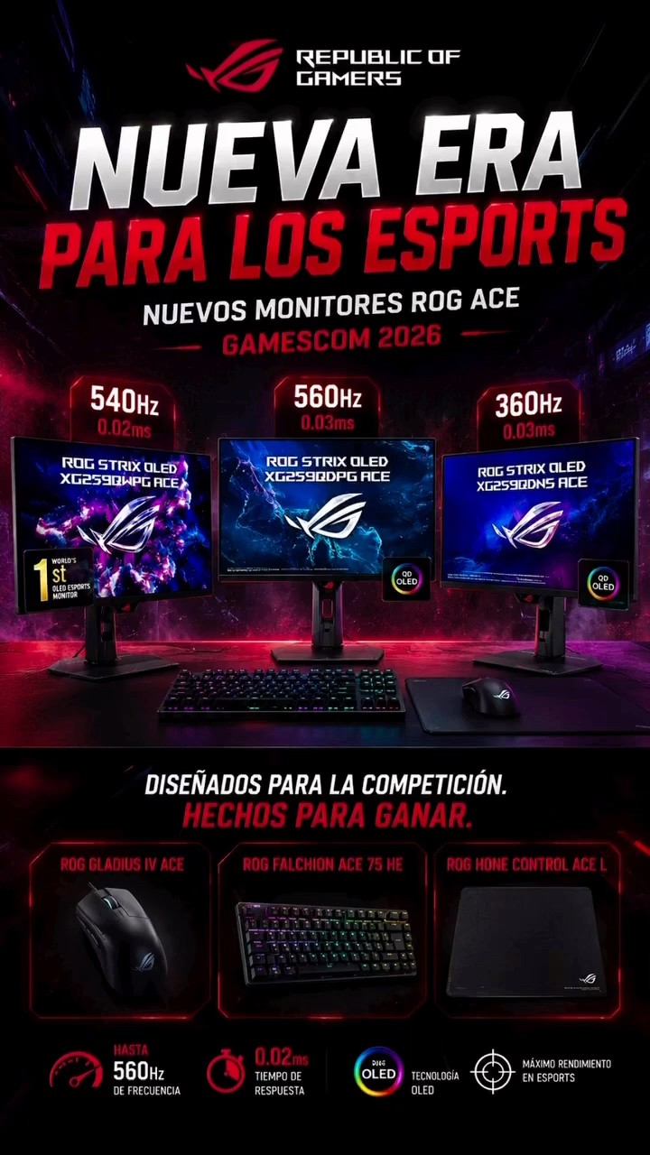 ASUS ROG desata sus nuevos MONITORES OLED para ESPORTS 🔥 | Gamescom 2026 #Shorts