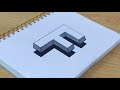 How to draw letter  f  3d easy drawing  3d illusion tutorial by mrindianchitrkar